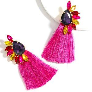 Pink and Purple Bohemian Exaggerated Tassel
